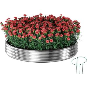 ZFHgarden Galvanized Metal Round Raised Garden Bed Outdoor for Gardening Raised Garden Bed Kit，3x3x1FT Garden Raised Planter Box Outdoor