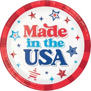 Hoffmaster Patriotic Proud Made in the USA 9-inch Paper Plates 8 Per Pack, 2 Pack