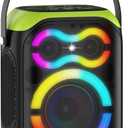 Portable Bluetooth Speakers 80W Big Powerful Wireless Outdoor Loud Stereo Deep Bass Sound Boombox TWS Home Party Speaker with Subwoofer LED Lights (Black)