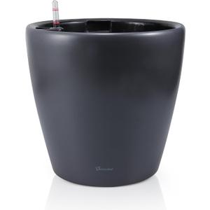 Dexceder 18x17 Self Watering Planter with Wheels Indoor Outdoor, Inner Pot Design, Thickened Large Floor Standing Flower Plant Pot with Water Level Indicator (Slate Gray Matte)