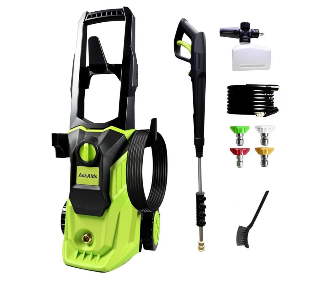 Pressure Washer, Power Washer with Foam Cannon,High Pressure Cleaning Machine with 4 Nozzles for Car, Patio, Driveway,Fences,Decks