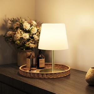 EZVALO Outdoor Cordless Table Lamp, IP65 Waterproof 4500mAh Rechargeble Shower Lamp, Dimmable Touch Lamp, LED Night Light Lamp for Bathroom Patio Camping Restaurant Home 1 Pack (Gold)