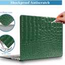 Compatible for MacBook Pro 14 Inch Case 2026 M5, 2021-2025 M4 M3 M2 M1 A3427 A3426 A3434 A3112 A3185 A3401 A2918 A2992 A2779 A2442, Crocodile Skin PU Leather Hardshell & Keyboard Cover, Green