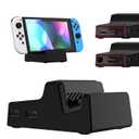 eXtremeRate AiryDocky DIY Kit Black Replacement Case for Nintendo Switch Dock, Redesigned Portable Mini Dock Shell Cover for Nintendo Switch OLED
