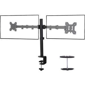 Black Dual Monitor Arm Mount for 13-27 Inch Screens | Ultrawide Screens Up to 34 inch Fully Adjustable Stand with C-Clamp/Grommet Base Max VESA 100x100 Each Screen Capacity 22lbs