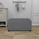 PureFit Super Stretch Soft Form Fit Ottoman Cover Rectangle - Ottoman Slipcovers for Foot Stool & Folding Storage Furniture for Living Room with Nonslip Elastic Bottom (Small, Gray)