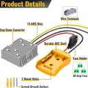 Azocek 20V to 12V Step Down Converter Compatible with DeWalt 20V Battery, 20A 240W DC 12V Buck Converter Adapter for Power Wheel, with 30A Fuse & Wiring Terminal