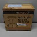 FURWOO Round Rolling Stool Height Adjustable Stool with Wheels for Spa Salon Massage Black