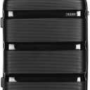 Kono Carry On Luggage Hard Shell Travel Trolley 4 Spinner Wheels Lightweight Polypropylene Suitcase with TSA Lock (Carry-On 21-Inch, Black)