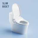 Lotus Bidet ATS-850 Elongated | Slim Heated Toilet Seat with Adjustable Warm Water Wash, Wireless Remote, Stainless Steel Nozzle, Warm Dryer, LED Night Light, Child Mode, Easy DIY Installation