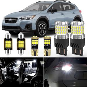 AENVTOL 10 Pieces Interior LED Light Kit + Back Up Bulb Reverse Lights Replacement for Subaru Crosstrek 2018 2019 2020 2021 2022 White LED Backup Light + Interior Bulb Package, Install Tool