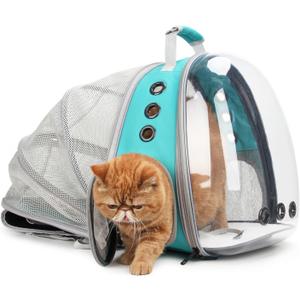 Lollimeow Cat Carrier Backpack, Expandable Bubble Pet Carrier for Cats and Small Dogs, Airline Approved Travel Backpack for Hiking, Walking & Outdoor Adventures - Supports up to 14 lbs
