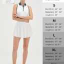 LastFor1 Women's Sleeveless Golf Shirts Racerback Polo with 1/4 Zipper Collar UPF 50+ Lightweight Quick Dry Tennis Tank Tops (White, S)