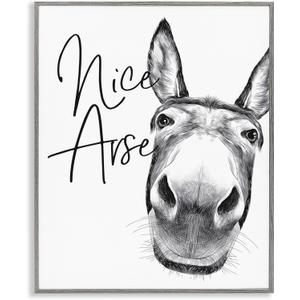 Stupell Industries Animal Humor Nice Arse Donkey Bathroom Phrase, Designed by Lettered and Lined Wall Art, 16x20 Stupell Industries Animal Humor Nice Arse Donkey Bathroom Phrase, Designed by Lettered and Lined Wall Art, 16x20