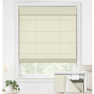 LazBlinds No Drill Roman Shades for Windows, Cordless Light Filtering Window Shades with UV Protection, Polyester Fabric for Bedroom & Living Room, 32" W x 64" H, Cream