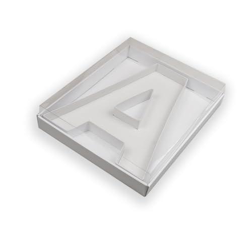 Manoczy 14" Fillable Cardboard Number Charcuterie Board Box with Clear Lid, White Hollow Gift Tray for Birthday, Anniversary and Event Parties (A)