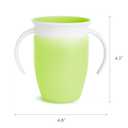 Munchkin Miracle 360 Sippy Cups for Age 6mo+, Spill Proof Toddler Cups with Handles, 7 oz, 1 Pack, Green, BPA Free