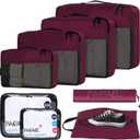 BAGAIL 8 Set Packing Cubes Luggage Packing Organizer for Travel, Suitcase Packing Bags for Travel Accessories (Burgundy)