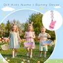 Easter Baskets for Kids, 3 Pcs Large Personalized Wicker Bamboo Easter Basket Empty with Handle, Basket Tags, Pink, Blue, Green Woven Rope Egg Easter Baskets Gifts for Boys Girls Babies Toddler