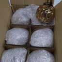 Threan 6 Pcs Large Vintage Mercury Glass Christmas Ornaments 3.15" Hanging Christmas Ball Ornaments Antique Embossed Ball Decorations for Xmas Tree Garland Wreath Holiday Decor(Brown,Twist)