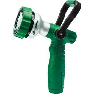 Garden Hose Nozzle, 6 Spray Patterns Heavy Duty Metal Water Nozzle with High Pressure for Watering, Cleaning, Washing (Green)