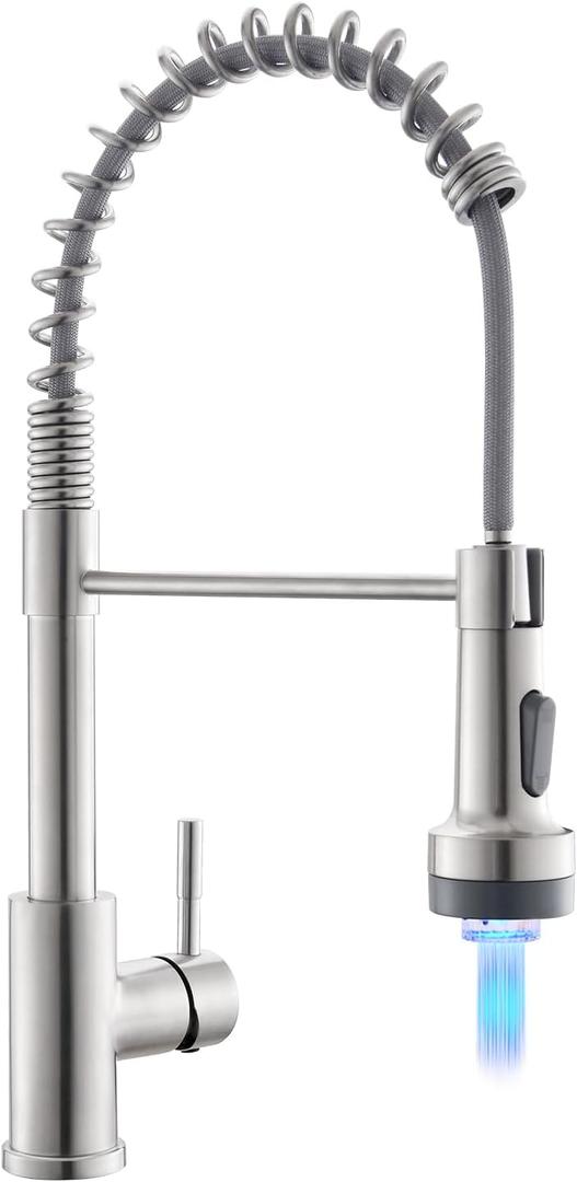 GIMILI Kitchen Faucet with Pull Down Sprayer Single Hole Stainless Steel Sink Faucet, Suitable for Farmhouses, RV, Laundry Room, Outdoor, and Campers