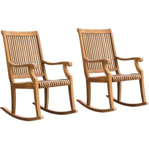 Cambridge Casual Montclair Teak Wood 2 Pieces Porch Rocking Chair Set