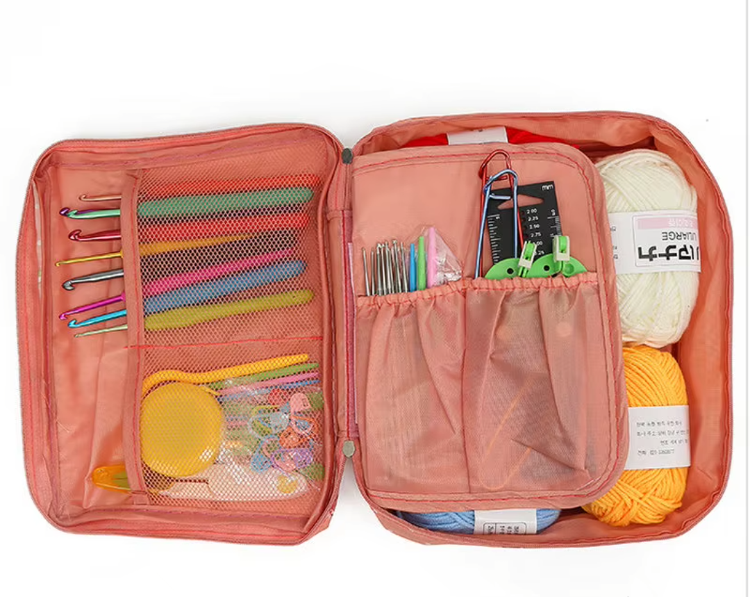 Threns 59 Pcs Crochet Hooks Kit Knitting Starter Kit for Adults Ergonomic Crochet Soft Grip Handle Crochet Tools DIY Weave Yarn Kits with Carry Bag for Beginners Adults Gifts 