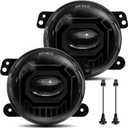 4 Inch LED Fog Lights Round White Compatible with Jeep Wrangler JK Unlimited JKU 2007-2018, DOT Approved Front Bumper Offroad Fog Lamps Assembly Replacement - Pair