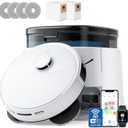 Lefant Robot Vacuum and Mop, 12000Pa Suction,Multifunctional Dock with Hot Water Self-Cleaning&Drying, Obstacle Avoidance,90-Day Self-Emptying, 5G WiFi Alexa/APP/iWatch Control,M3 White