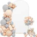 Chiara Spandex Wedding Arch Cover - 7.2FT Round Top Stretchy White Double-Side Arch Cover for Banquet Party Ceremony Shower Decoration