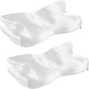 2 Pcs Satin Pillowcase for Cervical Pillow, White Silky Cervical Pillow Case Contour Pillow Case Cover with Zipper, Smooth Ergonomic Pillowcase for Neck Pillow Cover