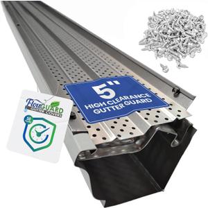 FlexxPoint High Clearance 30 Year Gutter Cover System, Matte Aluminum 5" Gutter Guards, 204 Ft.