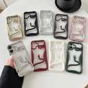 FLIRACON Cute Cool Hollow Solid Color 3D Snake Heat Dissipation Soft Phone Case Compatible with iPhone Case(Silver,for iPhone 16)