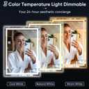 LED Bathroom Mirror, 24"x36" with Frontlit and Backlit Anti-Fog Mirror with Lights LED Vanity Mirror for Bathroom 3 Colors Temperature & Dimmable Bathroom Mirror with HD Tempered Glass