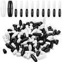 WILLBOND 100 Pcs Breakaway Clasps for Necklace Plastic Safety Bracelet Clasps for Lanyard Bead Barrel Connectors for Necklace Bracelet Jewelry Making DIY (Black,White)