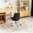 Glass Chair Mat Heavy 1/5" Thick Premium Tempered Glass Duty Hard Glass Chair Mats -for Office Chair on Carpet or Hard Floor with 4 Anti-Slip Pads 48" x 36"