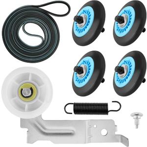 UpgradedDryer Roller Repair Kit Fit for Samsung Dryer Parts DV45H7000EW/A2 DV42H5000EW/A3 DVE50R5400V/A3 DV40J3000EW/A2 DVE50M7450W/A3 DV48H7400EW/A2 DV42H5200EP/A3 DV42H5200EW/A3 DVE50R5200W/A3