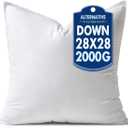 MIULEE 28x28 Down Alternative Pillow Insert Euro Decorative Throw Pillow 28 x 28 Inch Body Bed Sleeping Ultra Soft Fluffy Form for Sofa Couch Bed