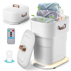 MFTEK 27L Towel Warmer for Bathroom, Foldable Heated Towel Warmers Bucket, Spa-Like Towel Heater with Timer, Auto Shut Off, Ambient Light, Fits Large Towels, Blankets, Bathrobes, Great Gift Idea