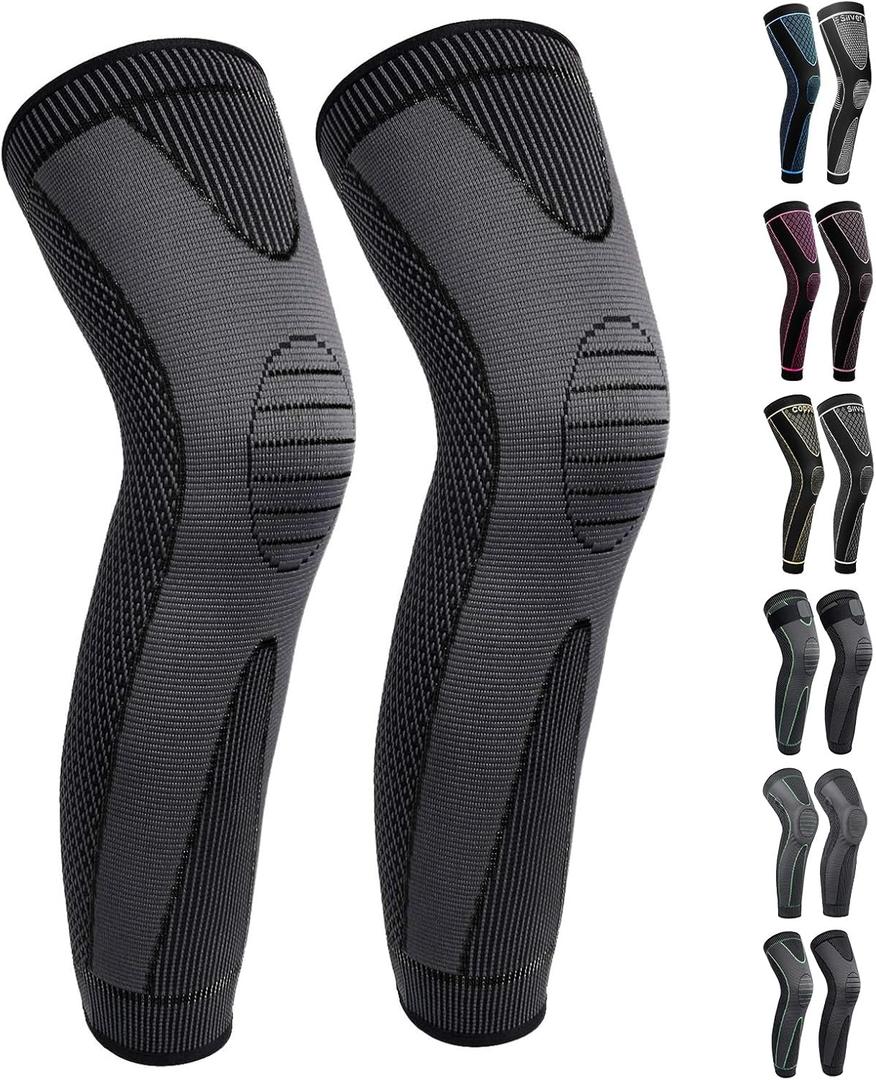 Full Leg Sleeves Long Compression Leg Sleeve Knee Sleeves Protect Leg, for Man Women Basketball, Arthritis Cycling Sport, Size: 2X-Large (1 Pair)