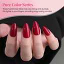 evpct Glossy Press on Nails Short Almond Short for Women, Dark Red Fake Nail with Kits Salon Quality Reusable Stick on Nails In 15 Sizes 30Pcs Full Cover False Nail Soft Gel Set Kit for Gift, 27 (30 Fl Oz (Pack of 1))