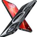 TORRAS Magnetic Slim Fit for iPhone 16 Pro Case, 6.3 inch, Ultra-Thin, Compatible with MagSafe, Lightweight Matte Anti-Scratch Hard PC Cover Phone Case, Clear Black