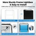 Photo Light Box, Portable 12/16/20/24/32 Inch Photo Studio Light Box, Shooting Tent Kit with 297 Light Beads and 6 Color Backdrops.Lightbox with 3 Stepless Dimming Light Boards for Studio Photography