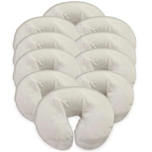 London Linens Pack of 10, Premium Extra Thick 100% Cotton Flannel Massage Tables Face Cradle Covers Cozies Fitted - Includes 10 pcs (Natural)