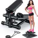 Steppers for Exercise at Home, KitGody Mini Stepper with Resistance Bands, Portable Stair Stepper for Home 330LBS Capacity, Adjustable Height Fitness Stepper Machine