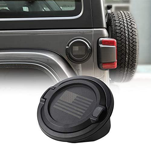 JeCar Gas Tank Cover Aluminum Alloy Fuel Filler Door Cover Compatible with Jeep Wrangler 2018-2024 JL & Unlimited, US Flag