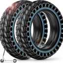 BANGTING 2PCS Upgrade 50/75-6.1 Electric Scooter Solid Tires, 8.5x2.0 Tires Tubeless for Gotrax GXL V2/XR/APEX, 8 1/2 x2 Tire Replacement for Hiboy S2, Xiaomi 3 Lite/3/Pro 2/1s/M365 (Blue (No tools))
