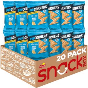PopCorners Popped Corn Snacks, White Cheddar, 1 Ounce (Pack of 20) (Packaging May Vary) (EXP 01/12/27)