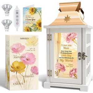 2 x Gifts for Mom from Son - Unique Mothes Day Birthday Gifts for Mom from Son, I Love You Mom Gifts Lantern - Thanksgiving, Mother Son Candle Warmer Lamp with Timer Dimmer